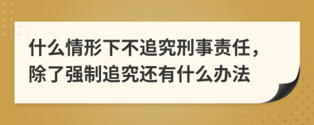 什么情形下不追究刑事责任，除了强制追究还有什么办法