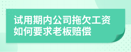 试用期内公司拖欠工资如何要求老板赔偿