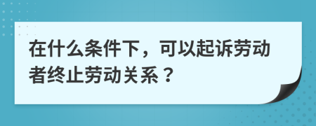 在什么条件下，可以起诉劳动者终止劳动关系？