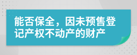 能否保全，因未预售登记产权不动产的财产