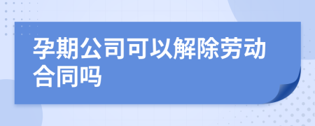 孕期公司可以解除劳动合同吗