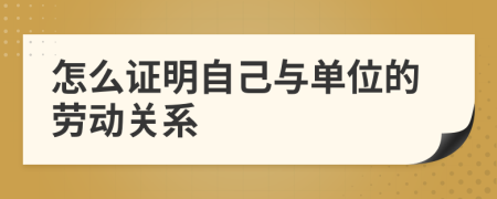 怎么证明自己与单位的劳动关系