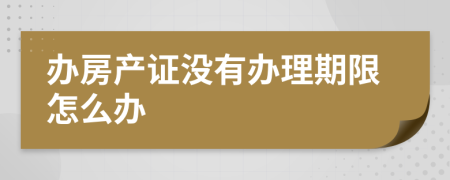 办房产证没有办理期限怎么办