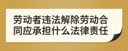 劳动者违法解除劳动合同应承担什么法律责任