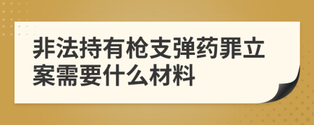 非法持有枪支弹药罪立案需要什么材料