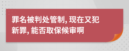 罪名被判处管制, 现在又犯新罪, 能否取保候审啊