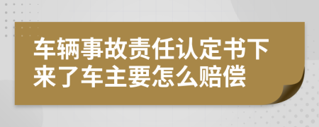 车辆事故责任认定书下来了车主要怎么赔偿