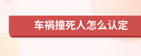 车祸撞死人怎么认定