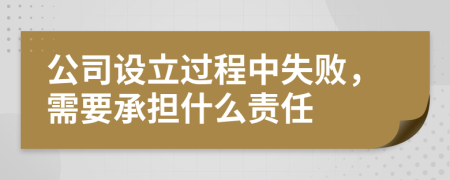 公司设立过程中失败，需要承担什么责任