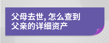 父母去世, 怎么查到父亲的详细资产