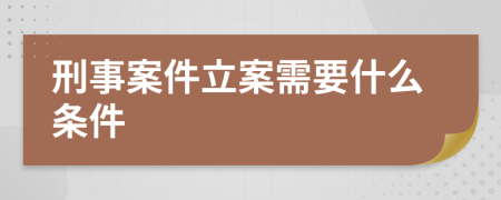 刑事案件立案需要什么条件