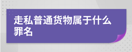 走私普通货物属于什么罪名