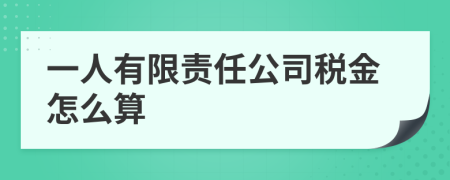 一人有限责任公司税金怎么算