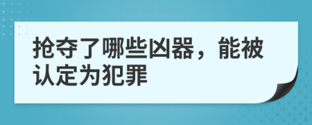 抢夺了哪些凶器，能被认定为犯罪