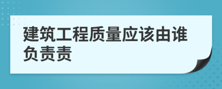 建筑工程质量应该由谁负责责