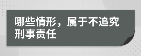 哪些情形，属于不追究刑事责任