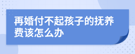 再婚付不起孩子的抚养费该怎么办