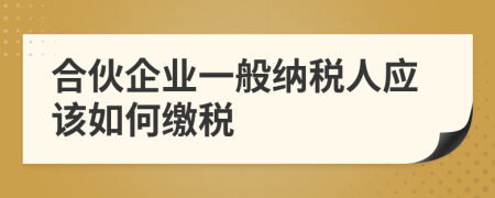 合伙企业一般纳税人应该如何缴税