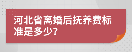 河北省离婚后抚养费标准是多少？