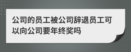 公司的员工被公司辞退员工可以向公司要年终奖吗