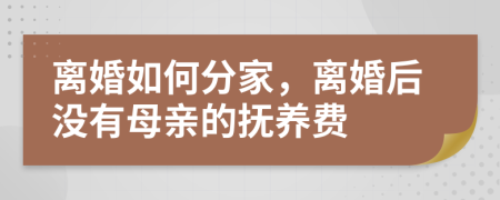 离婚如何分家，离婚后没有母亲的抚养费