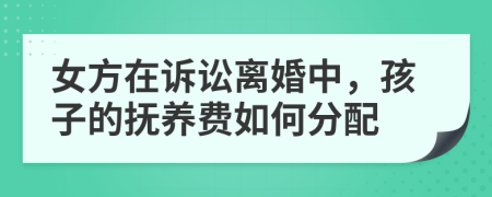 女方在诉讼离婚中，孩子的抚养费如何分配
