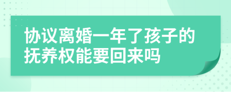 协议离婚一年了孩子的抚养权能要回来吗