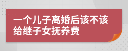 一个儿子离婚后该不该给继子女抚养费