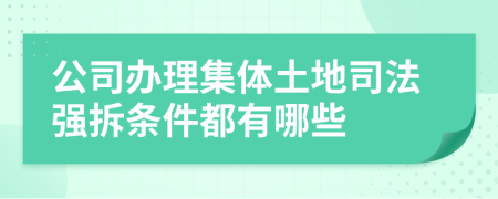 公司办理集体土地司法强拆条件都有哪些