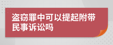 盗窃罪中可以提起附带民事诉讼吗