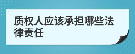 质权人应该承担哪些法律责任