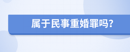 属于民事重婚罪吗？