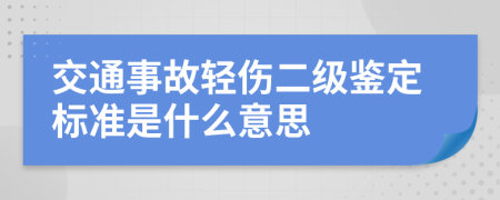 交通事故轻伤二级鉴定标准是什么意思