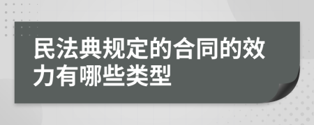 民法典规定的合同的效力有哪些类型