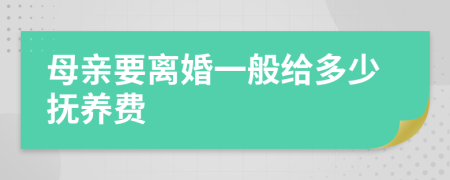 母亲要离婚一般给多少抚养费