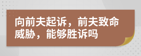 向前夫起诉，前夫致命威胁，能够胜诉吗