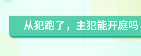 从犯跑了，主犯能开庭吗