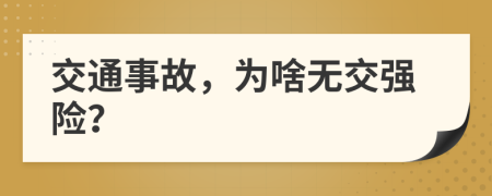 交通事故，为啥无交强险？