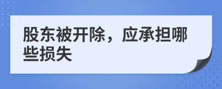 股东被开除，应承担哪些损失