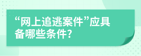 “网上追逃案件”应具备哪些条件?