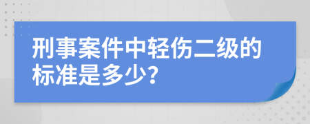 刑事案件中轻伤二级的标准是多少？