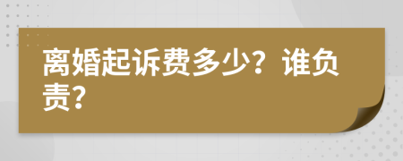 离婚起诉费多少？谁负责？