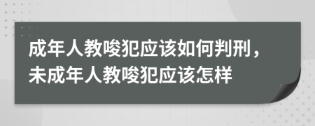 成年人教唆犯应该如何判刑，未成年人教唆犯应该怎样