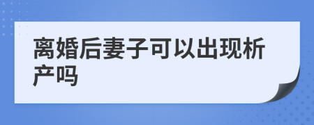 离婚后妻子可以出现析产吗