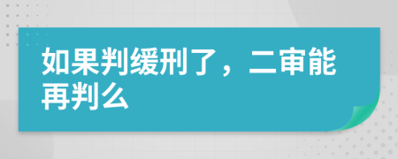 如果判缓刑了，二审能再判么