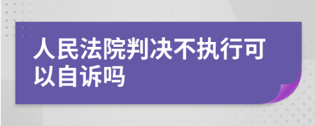 人民法院判决不执行可以自诉吗