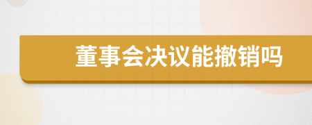 董事会决议能撤销吗