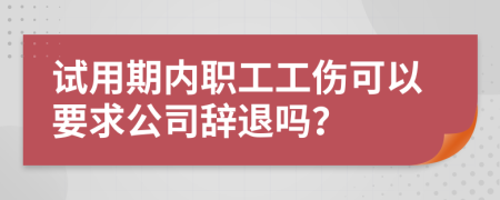 试用期内职工工伤可以要求公司辞退吗？