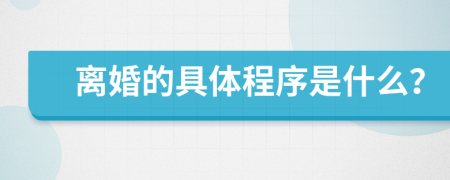 离婚的具体程序是什么？