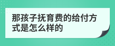 那孩子抚育费的给付方式是怎么样的